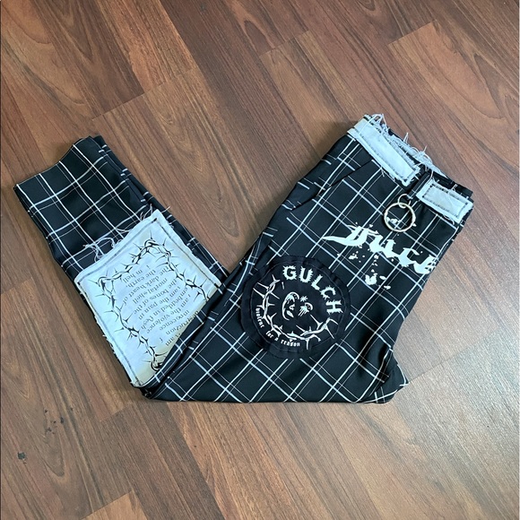 PUTRID 1 of 1 black plaid chino trouser - Picture 1 of 4